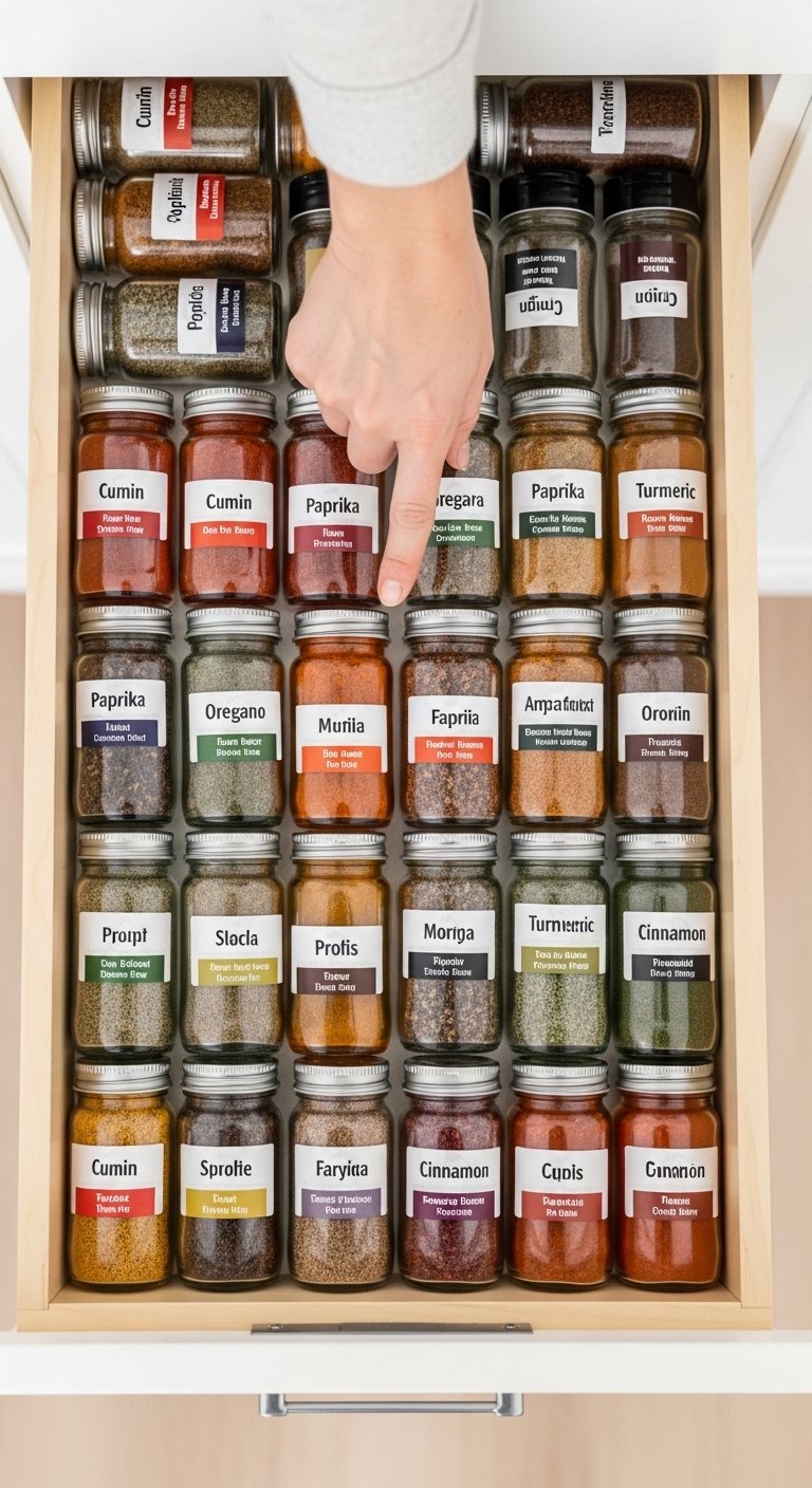 Organize Spices With a Tiered Rack