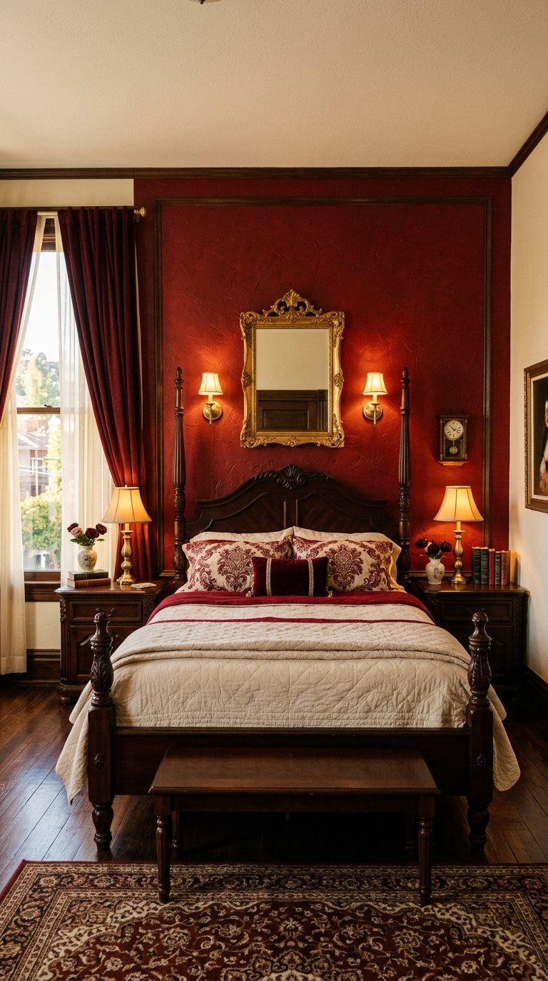 Oxblood Red Accent Wall