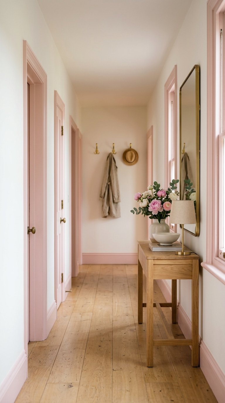 Paint Interior Door and Window Trim in Pink