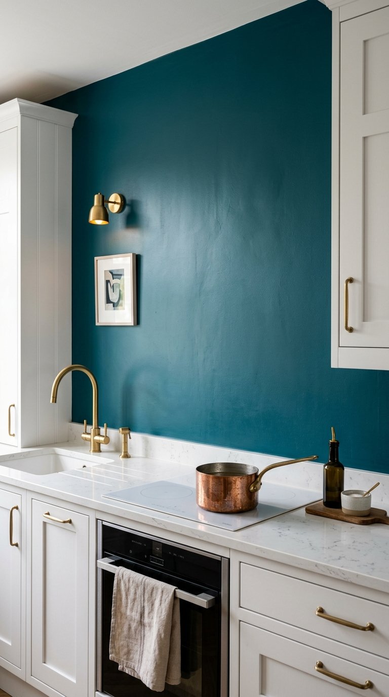 Paint the Backsplash Wall a Bold Colour
