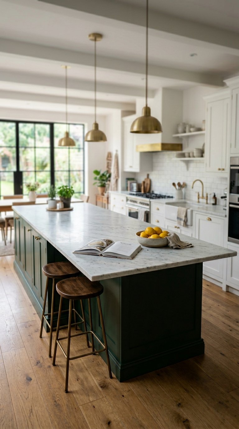 Paint the Kitchen Island a Contrasting Colour