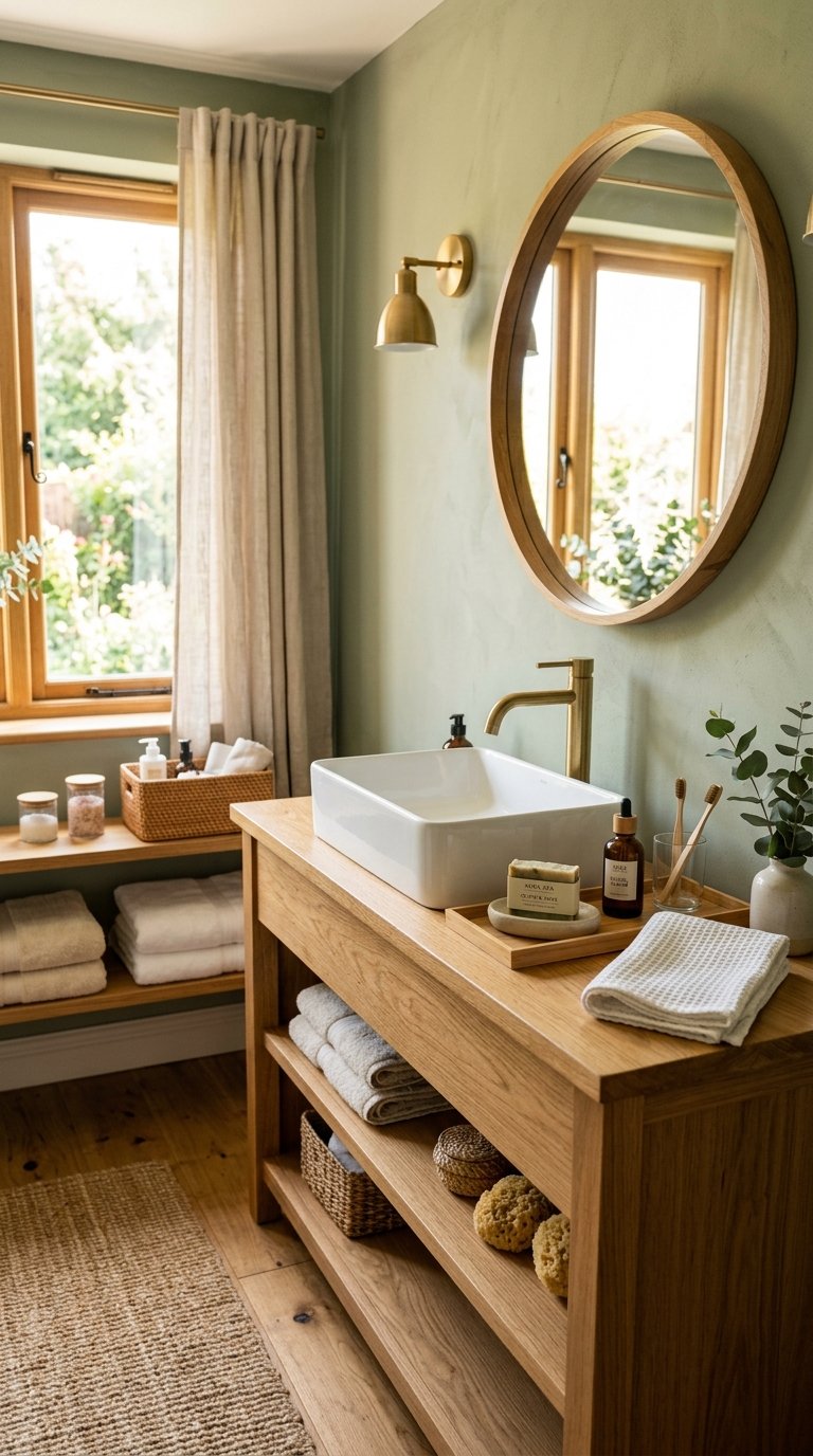 Pair Green With Natural Wood for a Spa Aesthetic