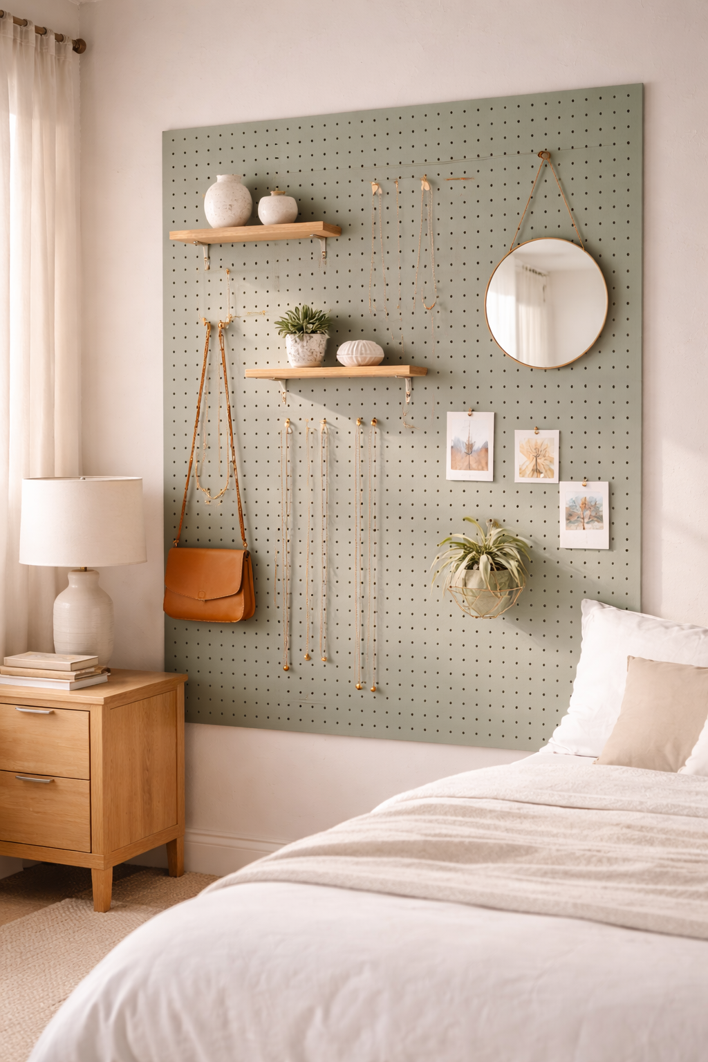 Pegboard Styled Display Wall
