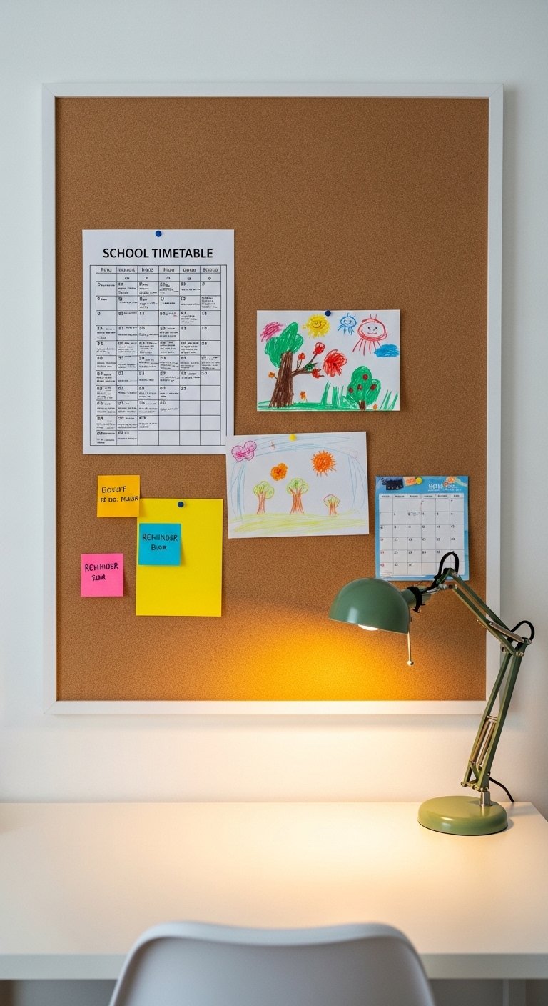 Pegboard or Corkboard Above the Desk