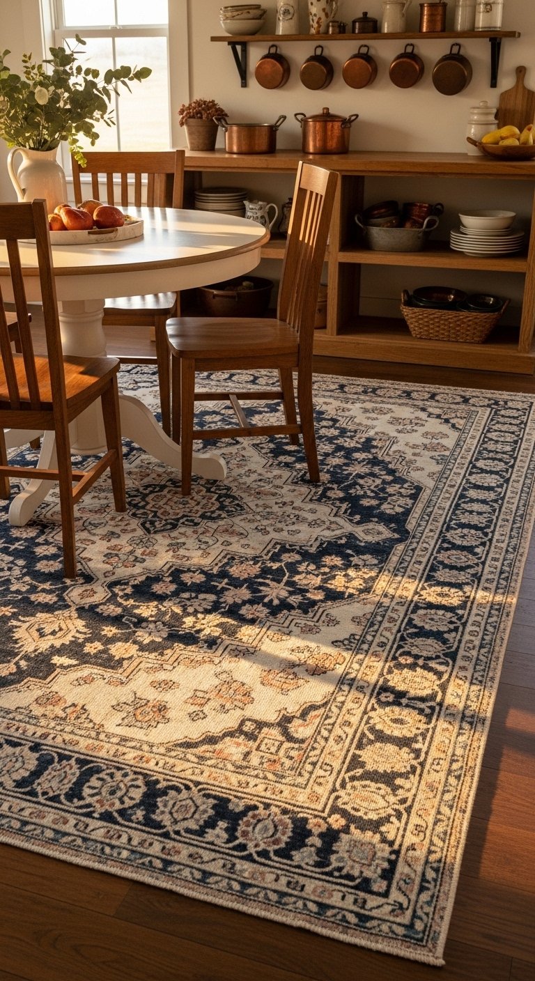 Persian-Inspired Vintage Kitchen Rug