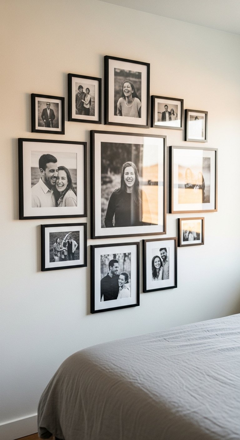 Personal Photo Wall in Black and White