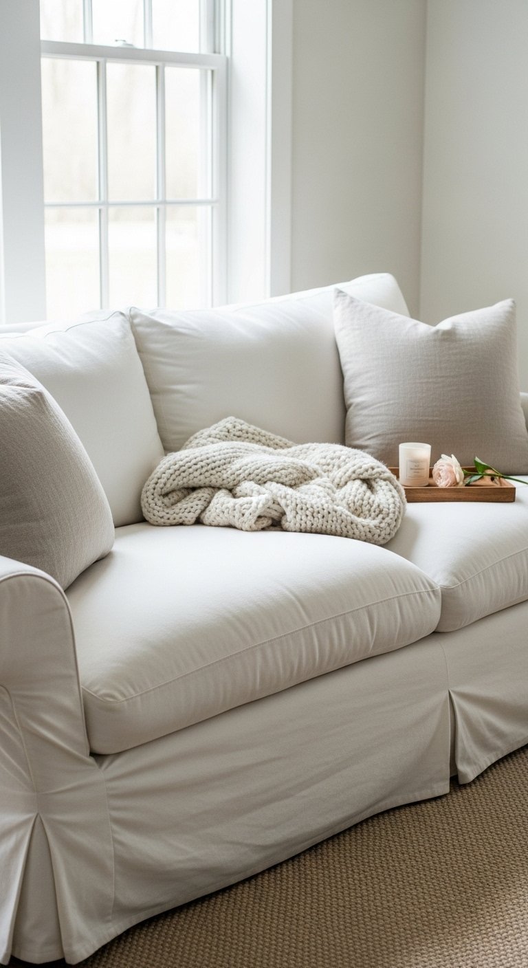 Pick a Slipcovered Sofa in Cream or White