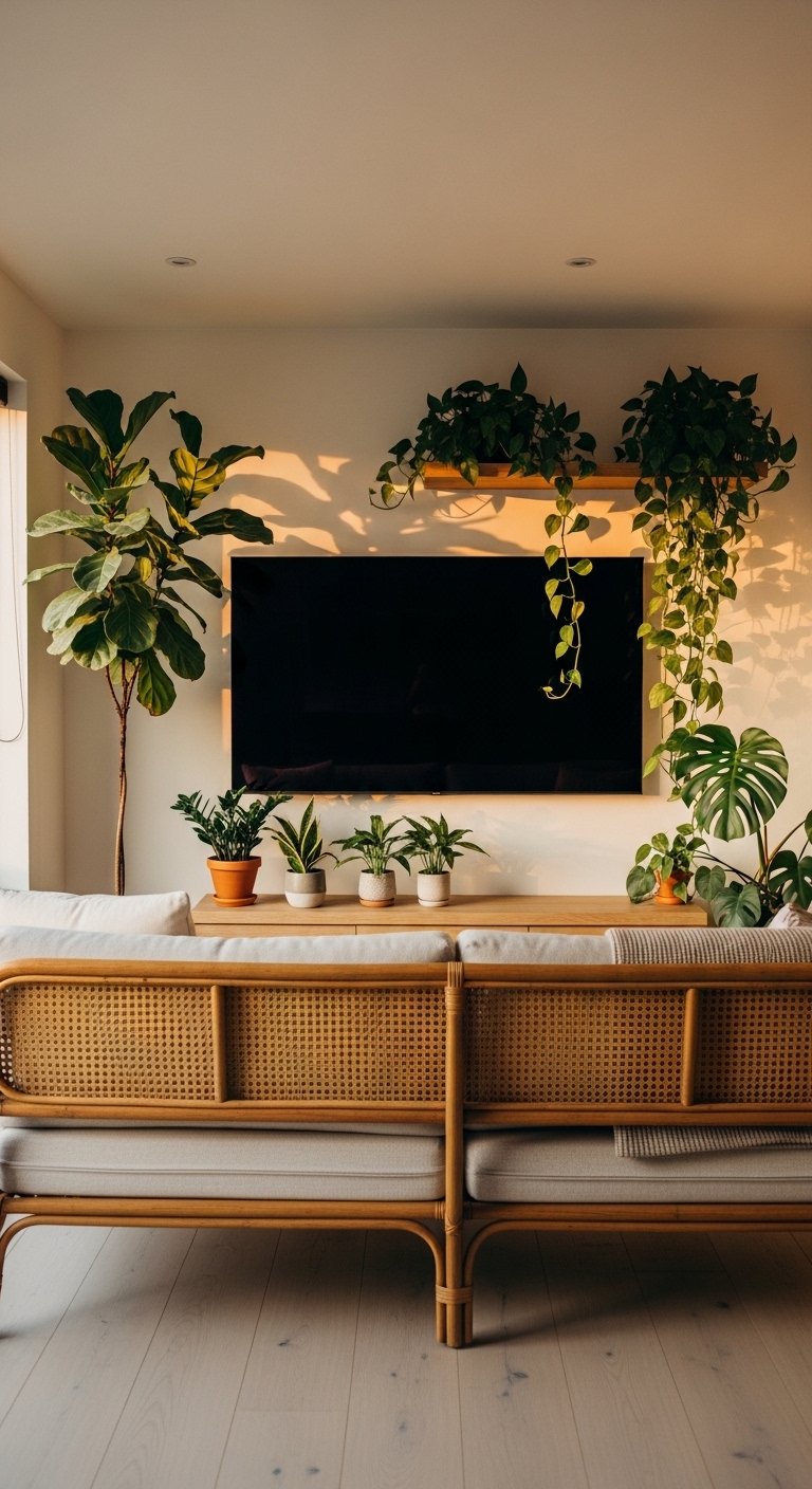 Plant Wall Around the TV