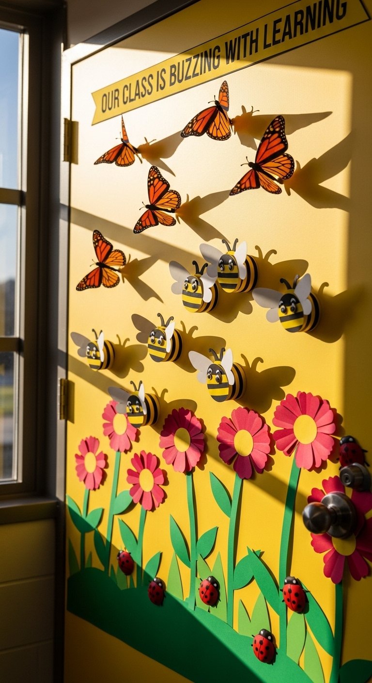 Pollinator Garden with Bees and Butterflies