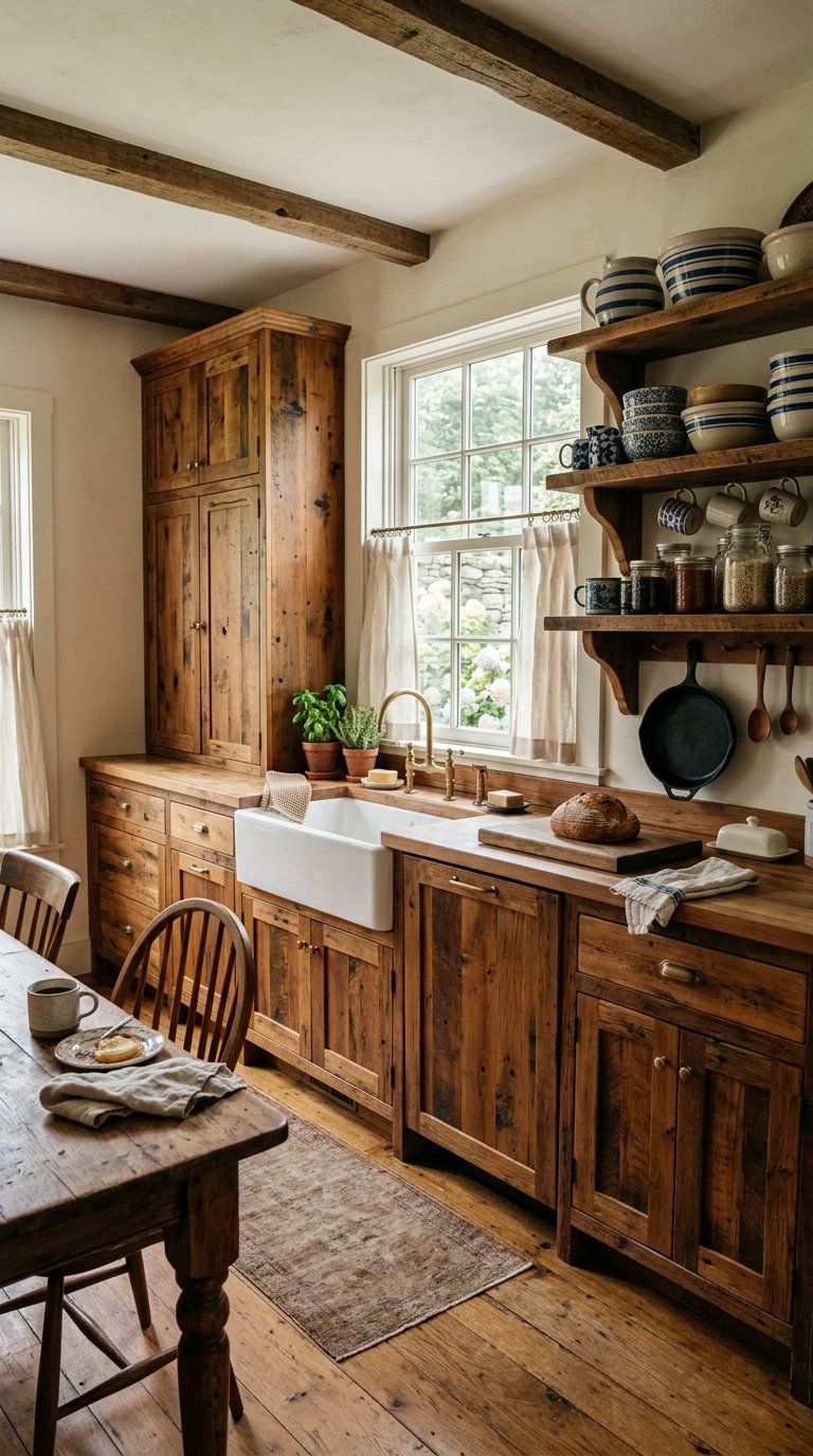 Rustic Brown Farmhouse Kitchen