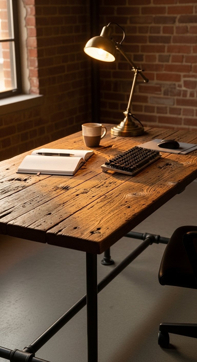 Rustic Reclaimed Wood Desk
