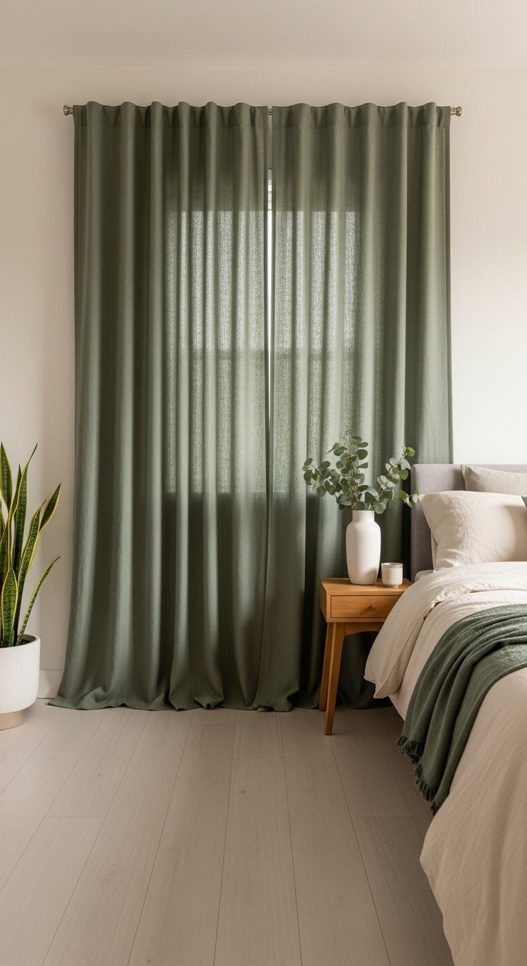 Sage Green Curtains for a Calming Bedroom