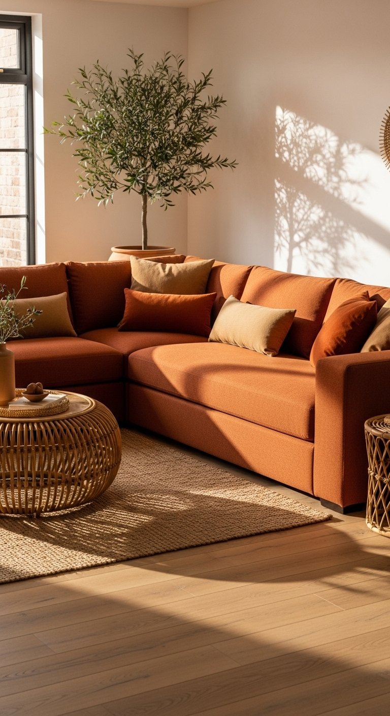 Sectional in an Earthy Color Palette