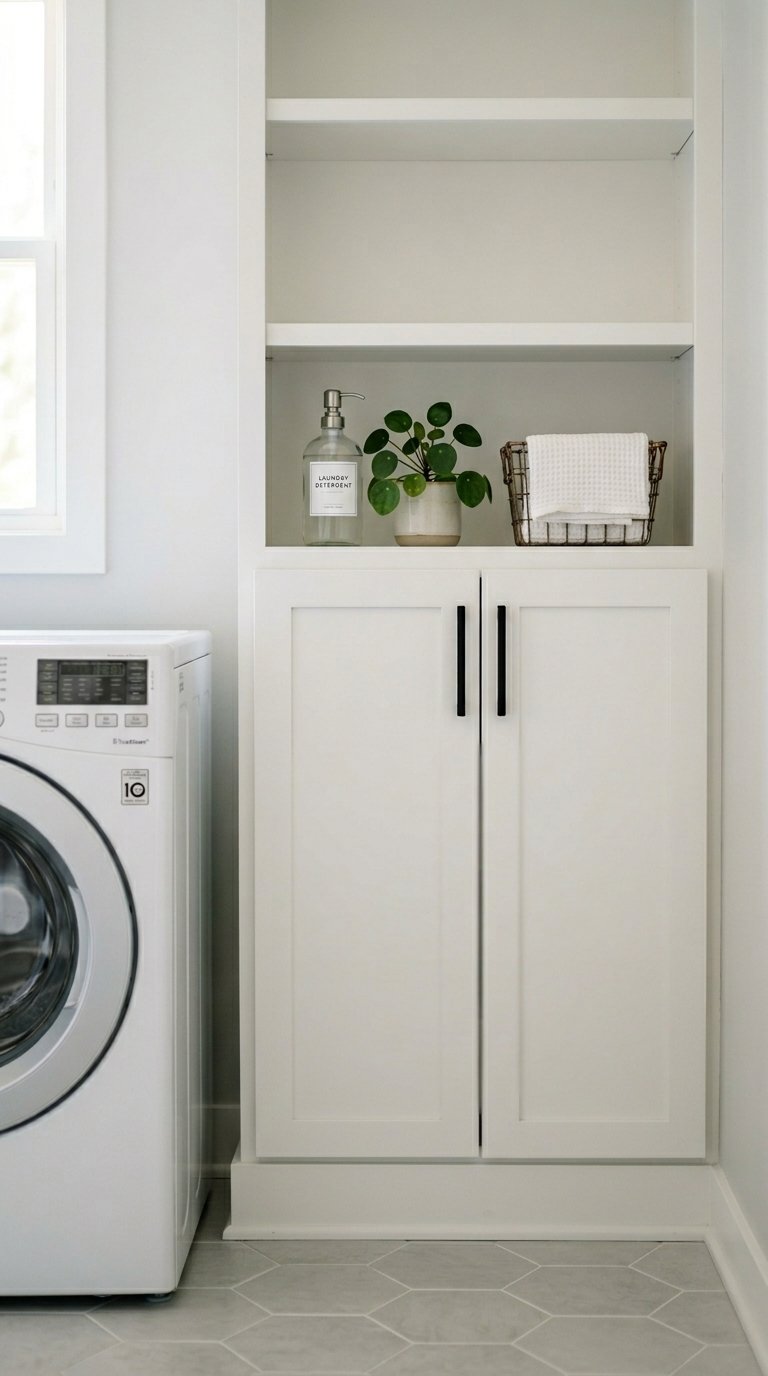 Shelves with Cabinet Doors Below