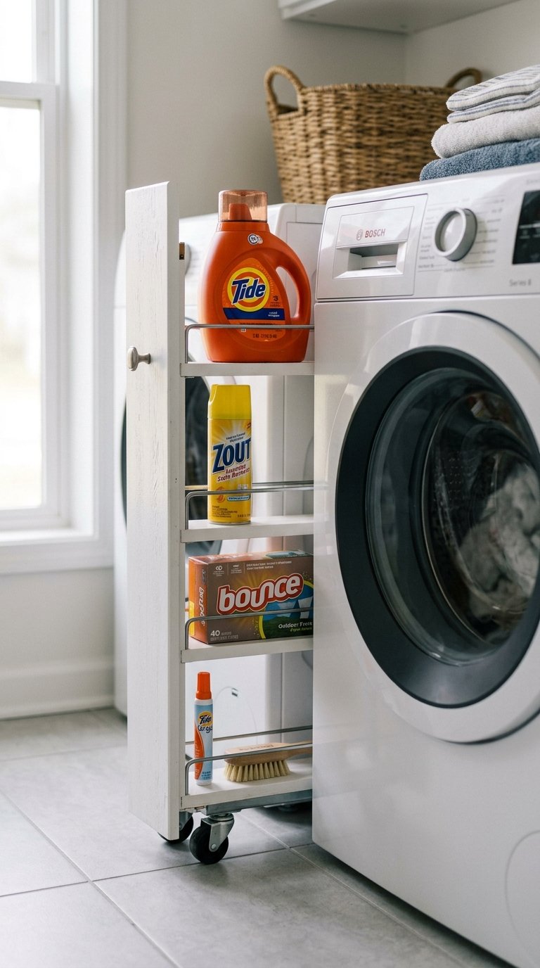 Slim Shelves Between the Washer and Wall