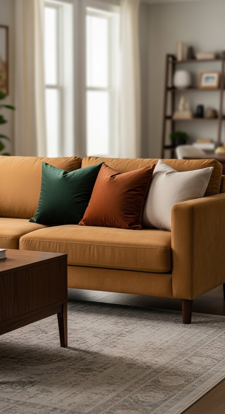 Sofa in a Neutral Base Color