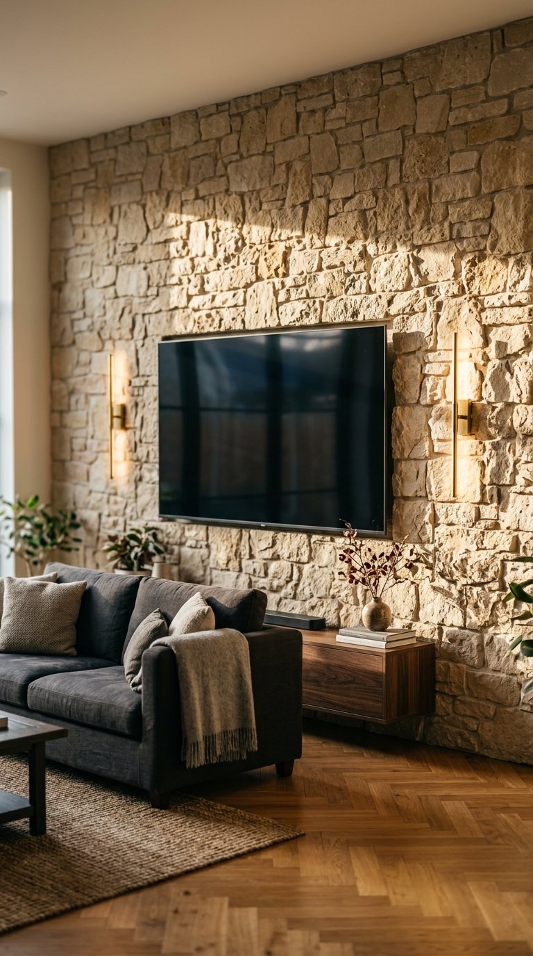 Stone or Brick Feature Wall