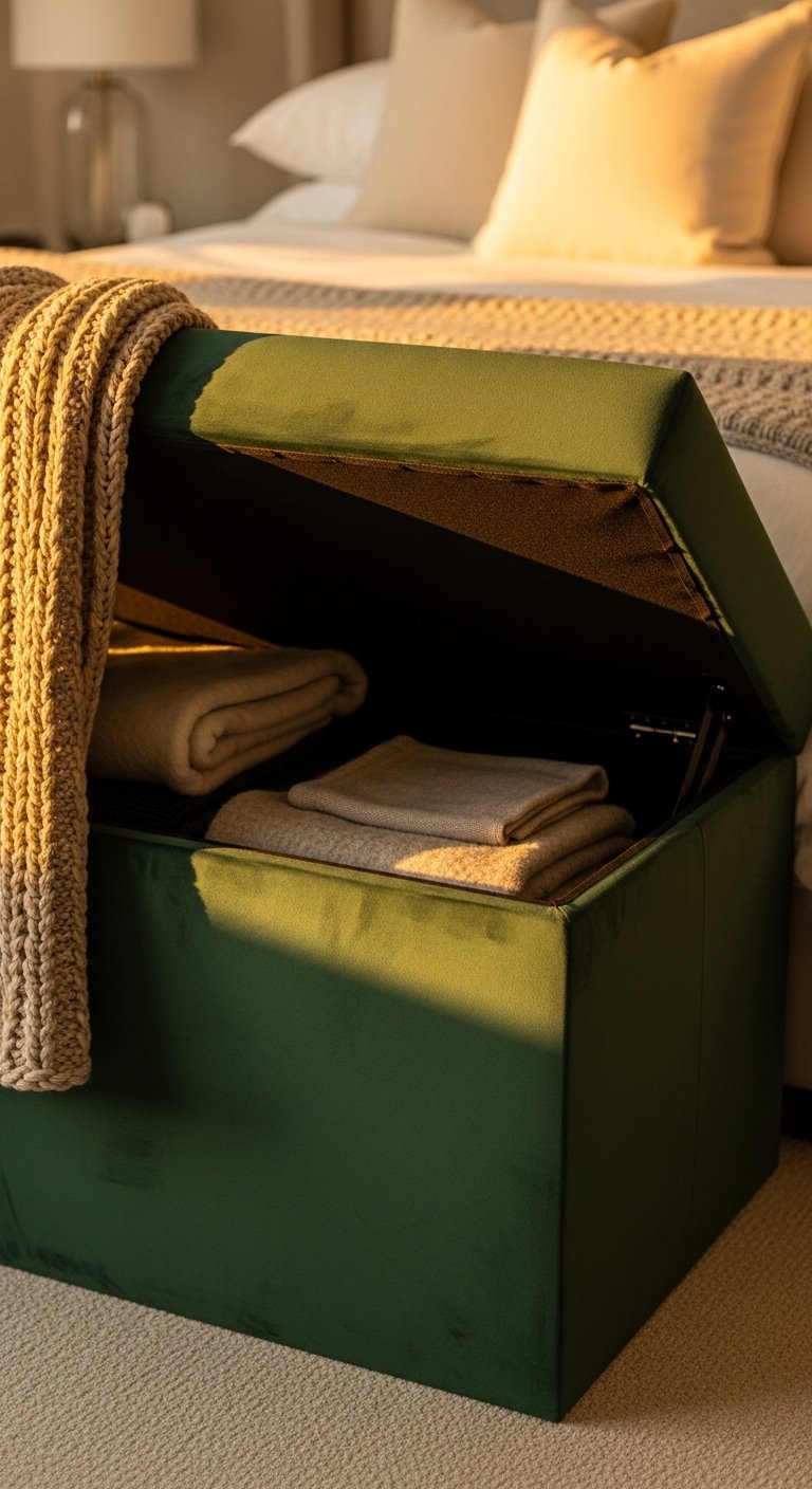 Storage Ottomans at the Foot of the Bed