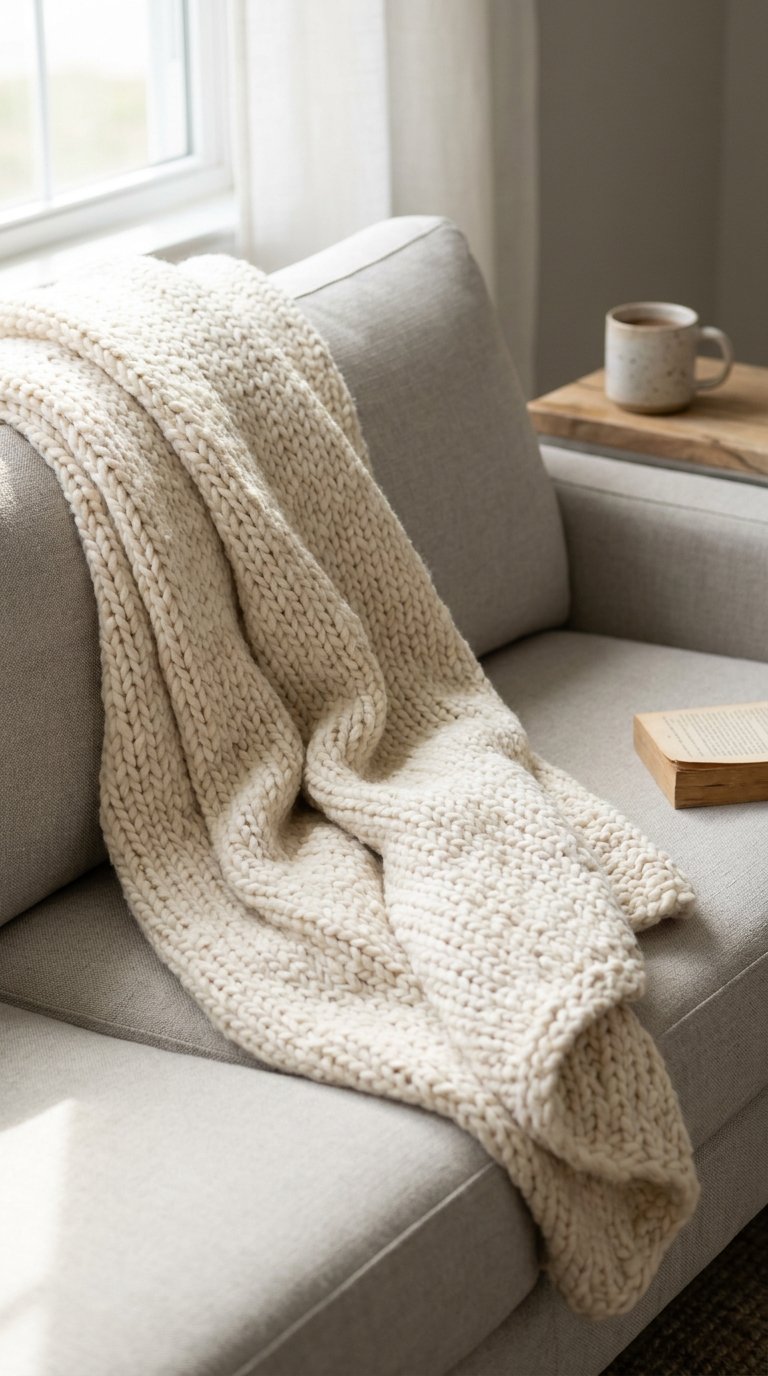 Style the Sofa With a Throw Blanket for Texture