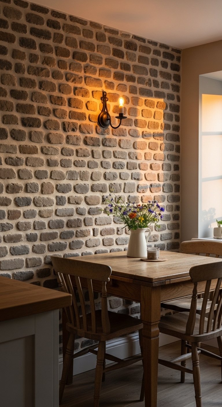 The Cobblestone Kitchen Accent Wall