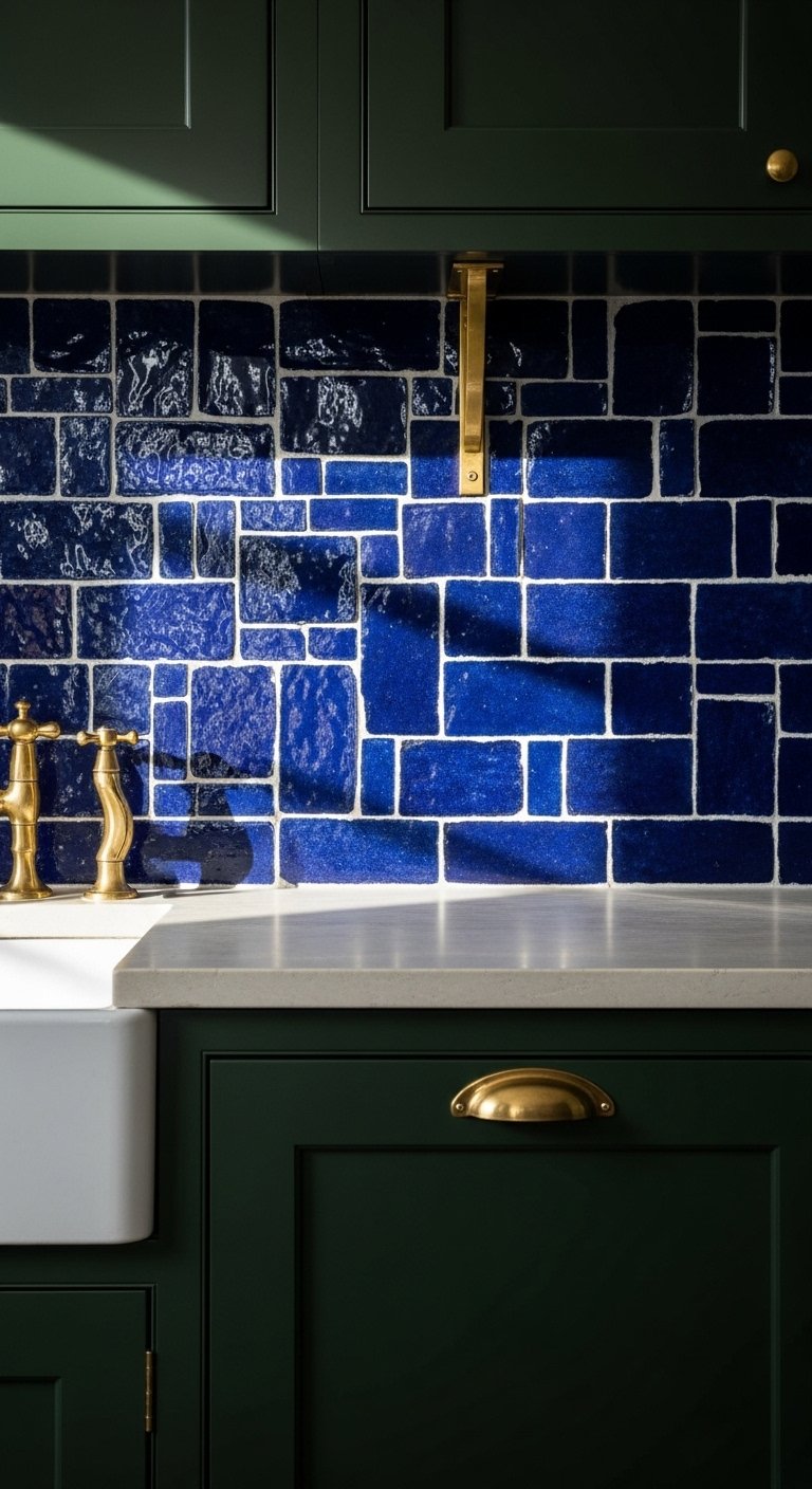 The Dark Kitchen with Coloured Tiles