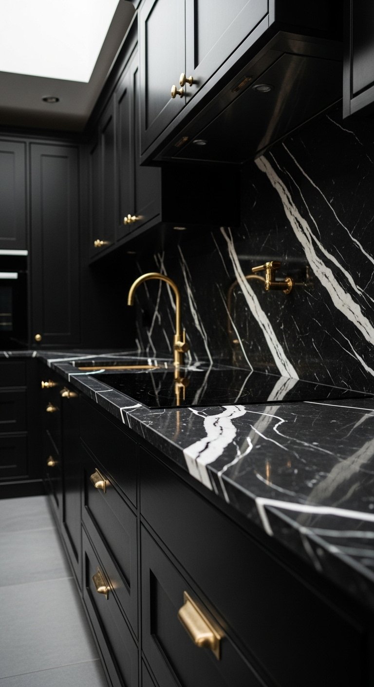 The Dark Marble Kitchen