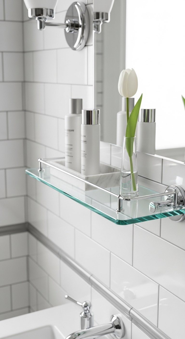 The Glass Shelf with Chrome Brackets