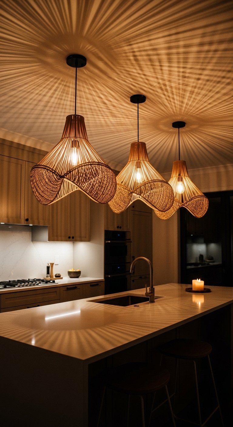 The Kitchen with Statement Lighting