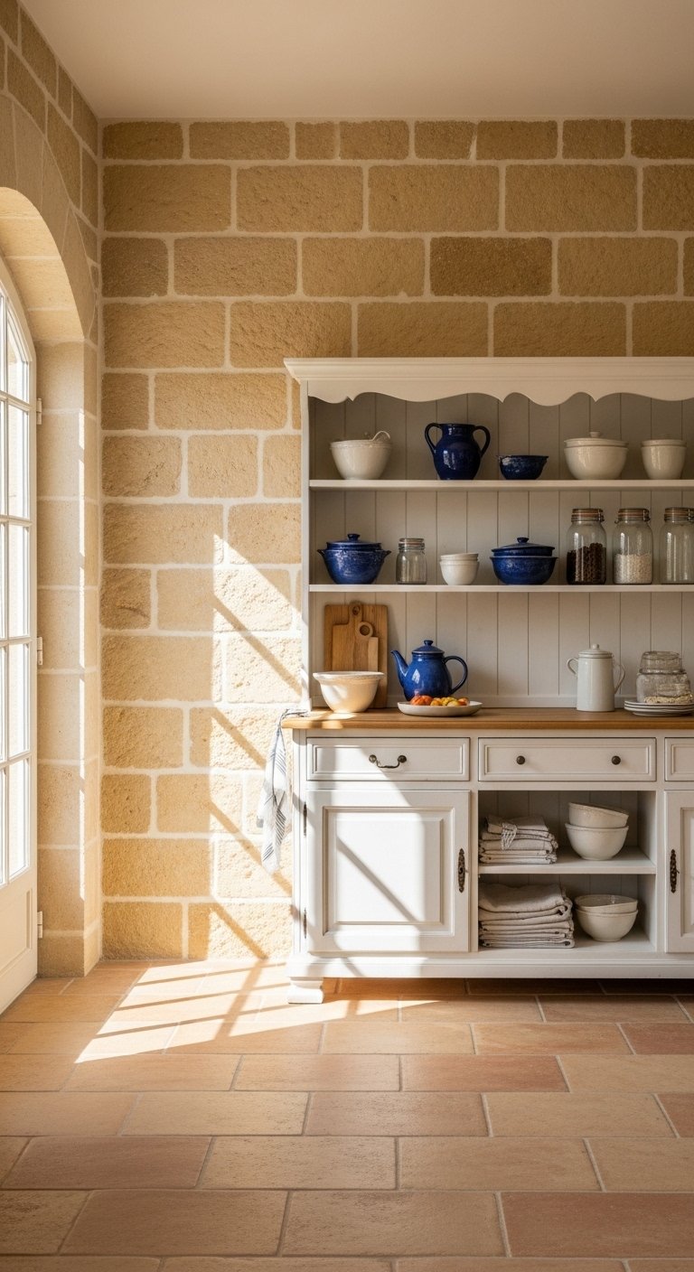 The Limestone Kitchen Feature Wall