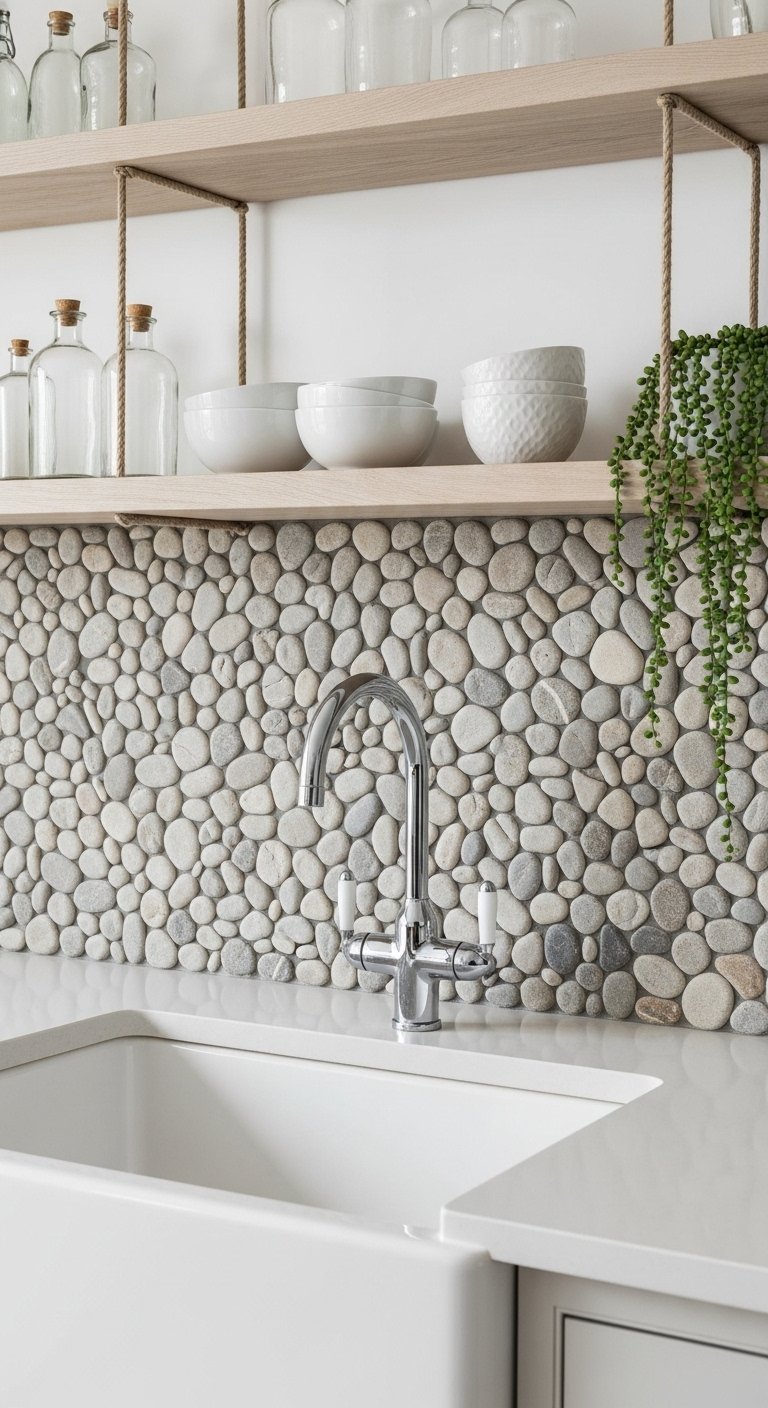 The River Rock Backsplash Wall