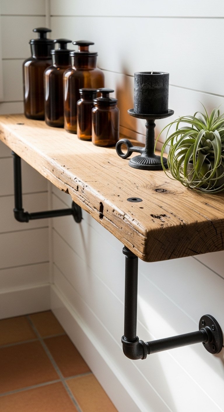 The Rustic Wood Plank Shelf