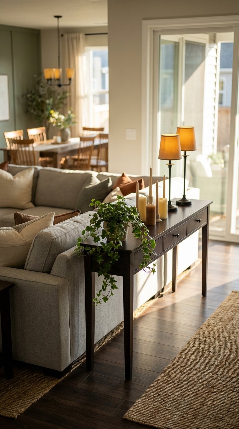 The Sofa Table Behind the Couch