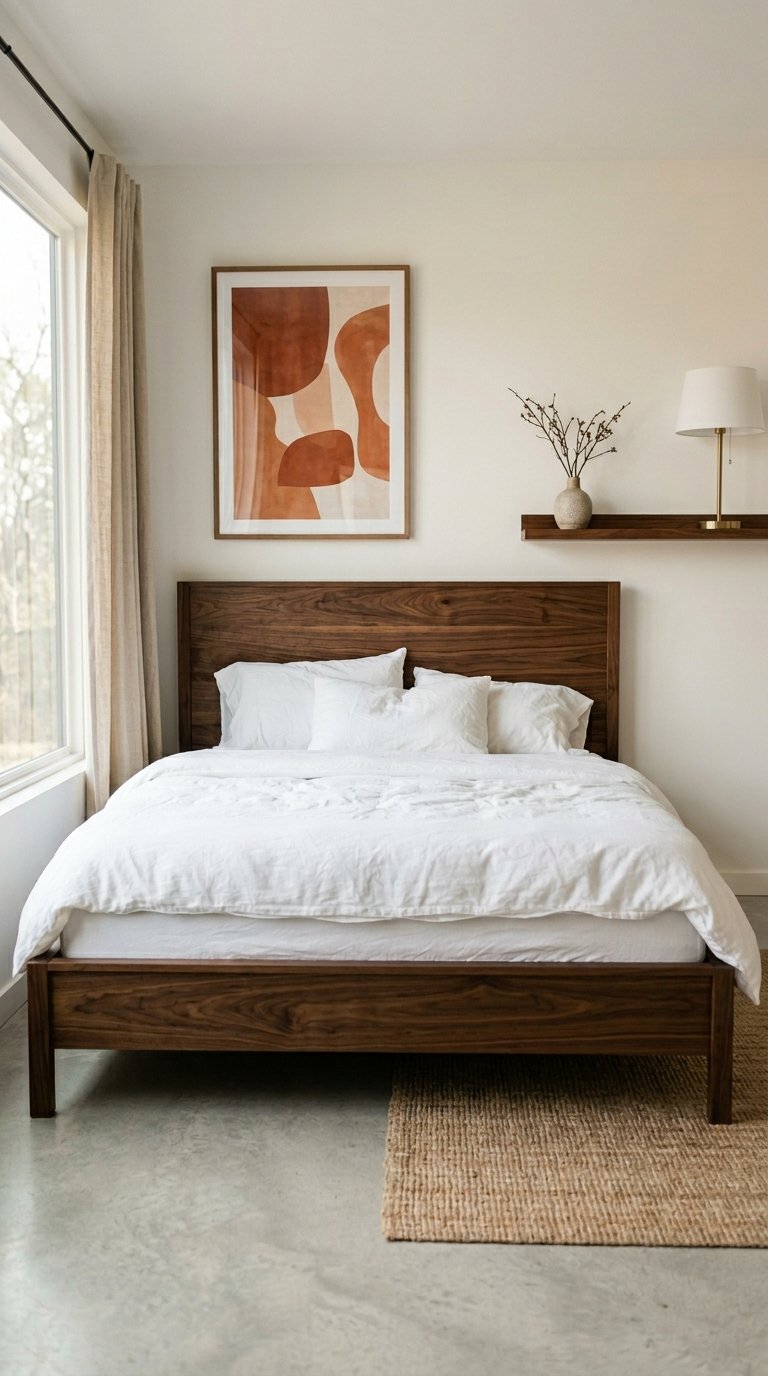 The Solid Walnut Bed Frame