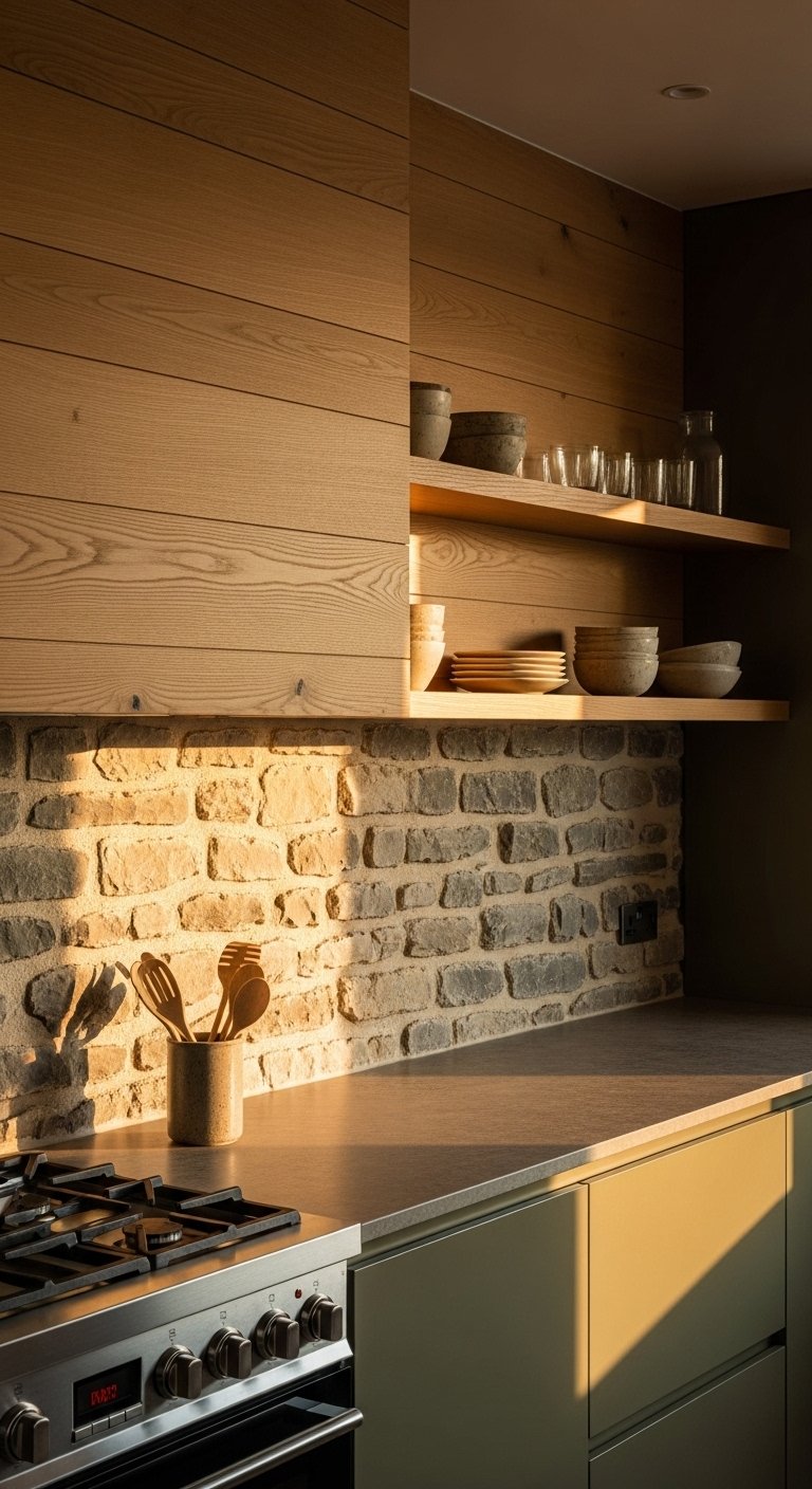 The Stone and Wood Combination Wall