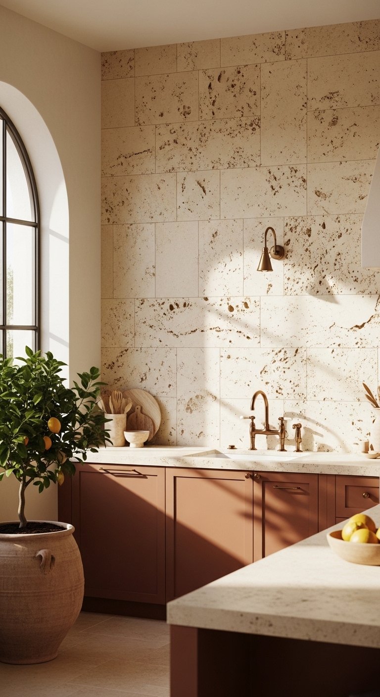 The Travertine Kitchen Wall