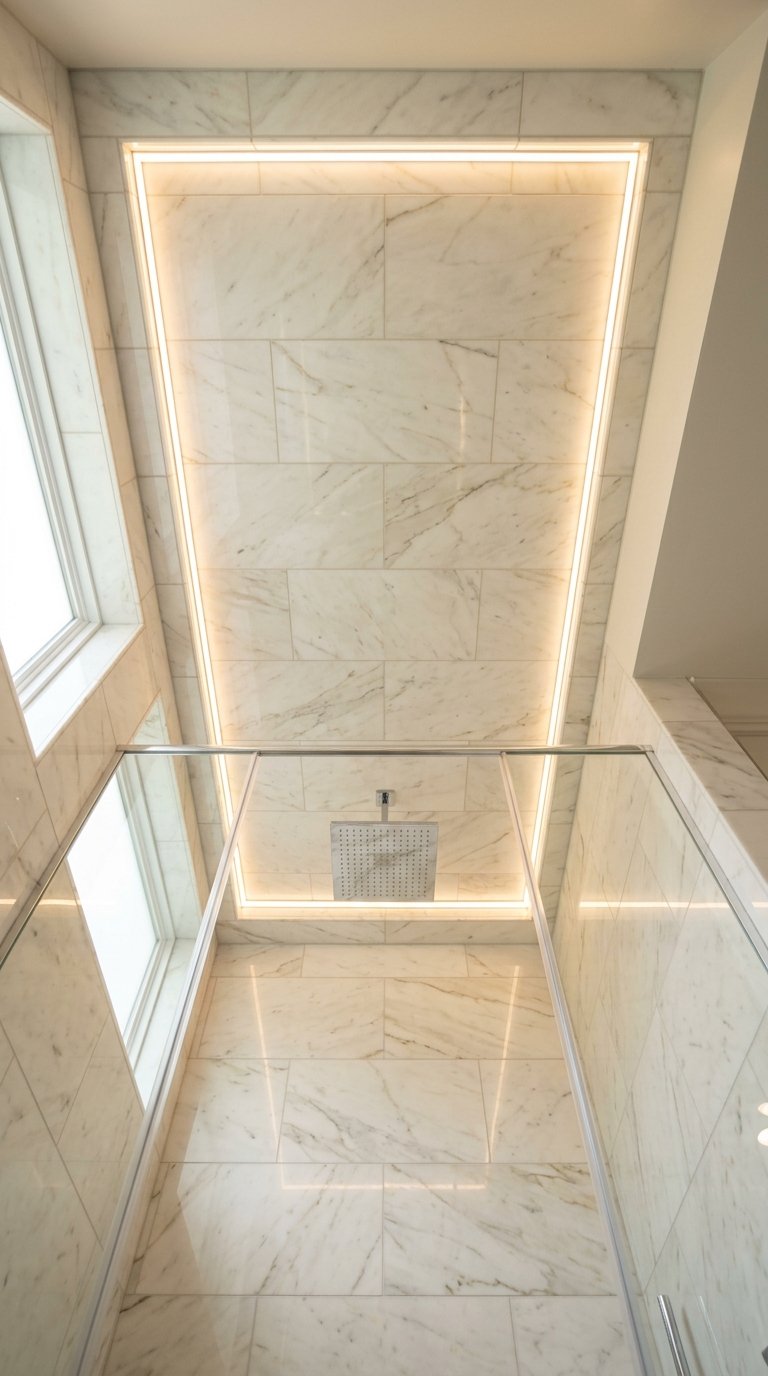 Tile the Shower Ceiling