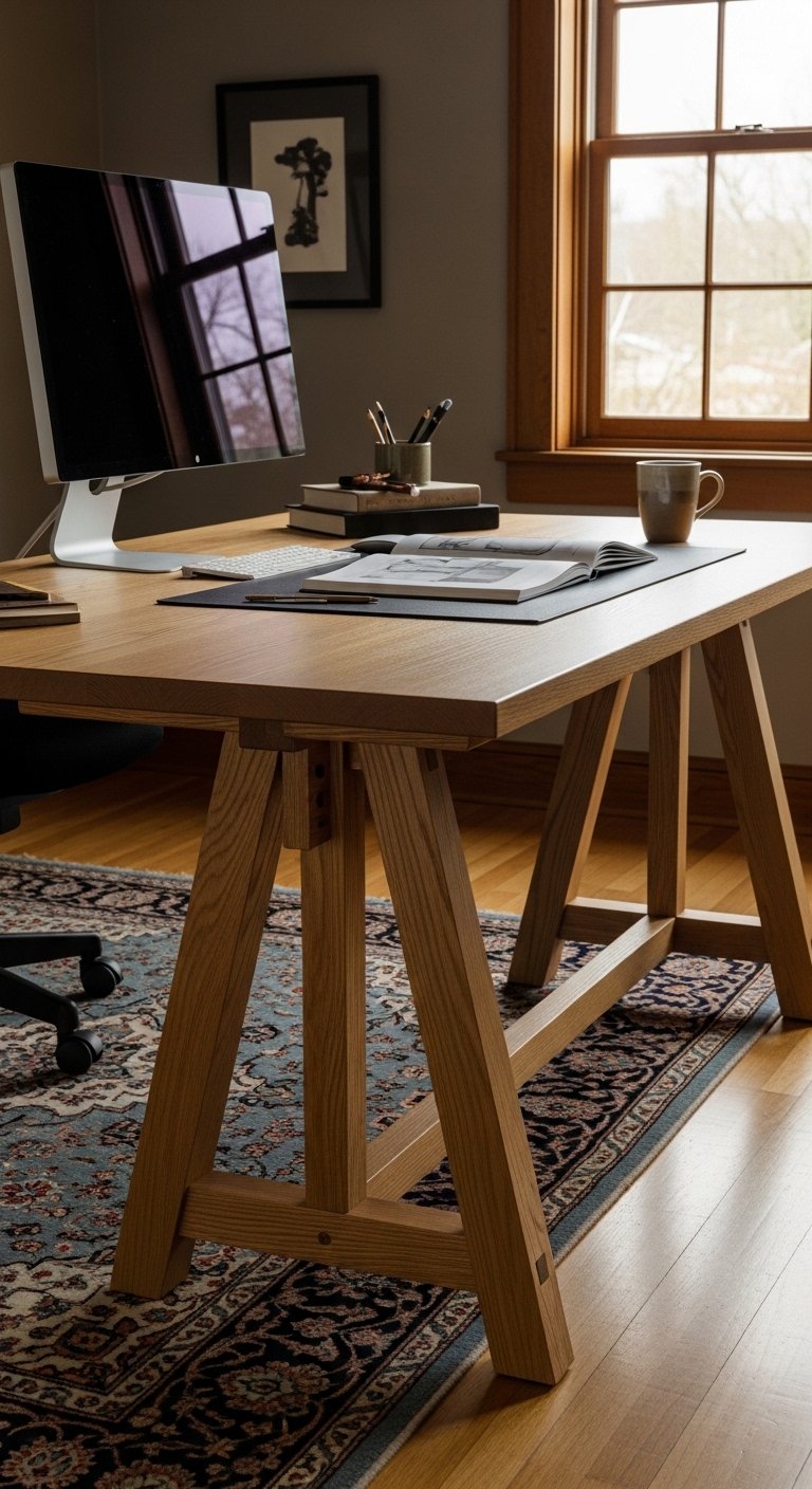 Trestle Leg Desk for Classic Style
