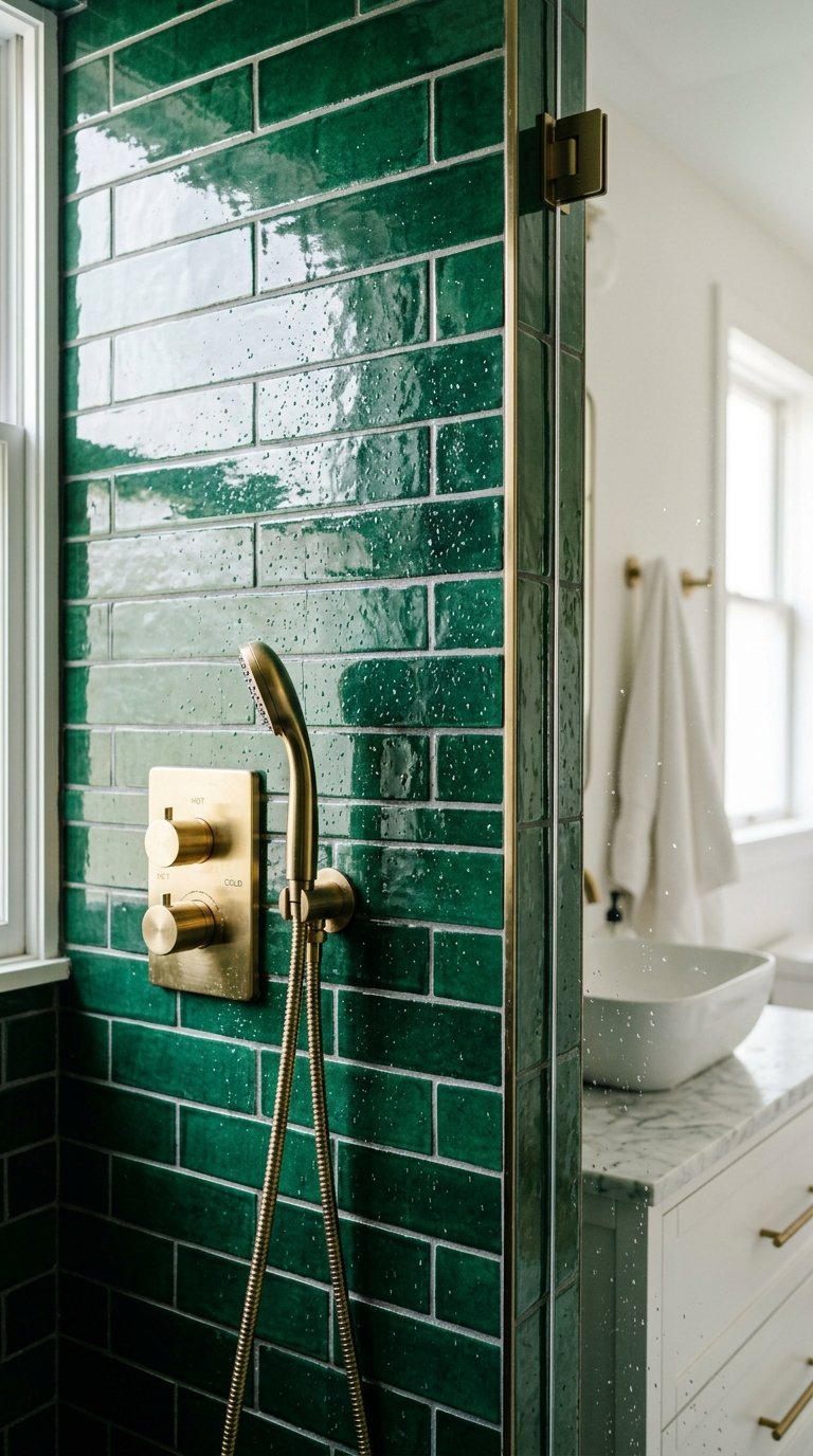 Try Emerald Green Tiles as a Feature Wall