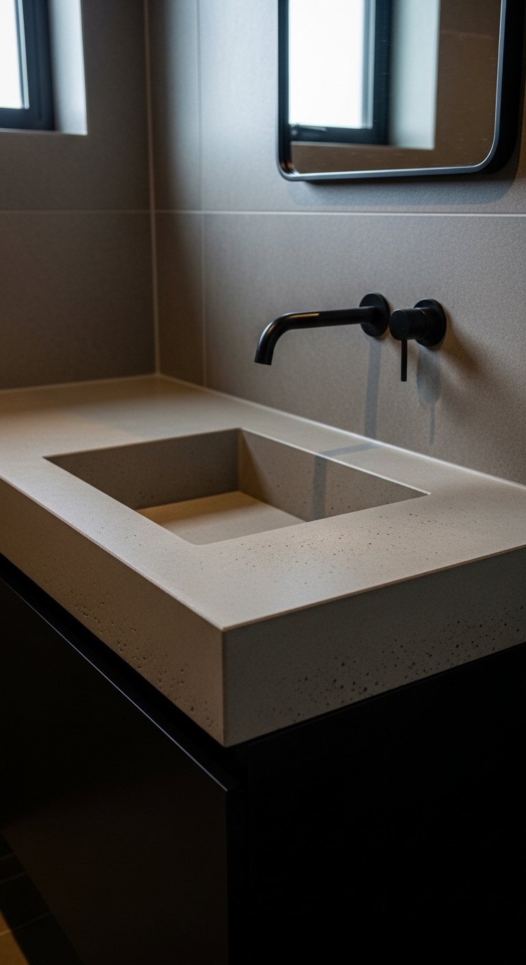 Try a Concrete Vanity for an Industrial Look