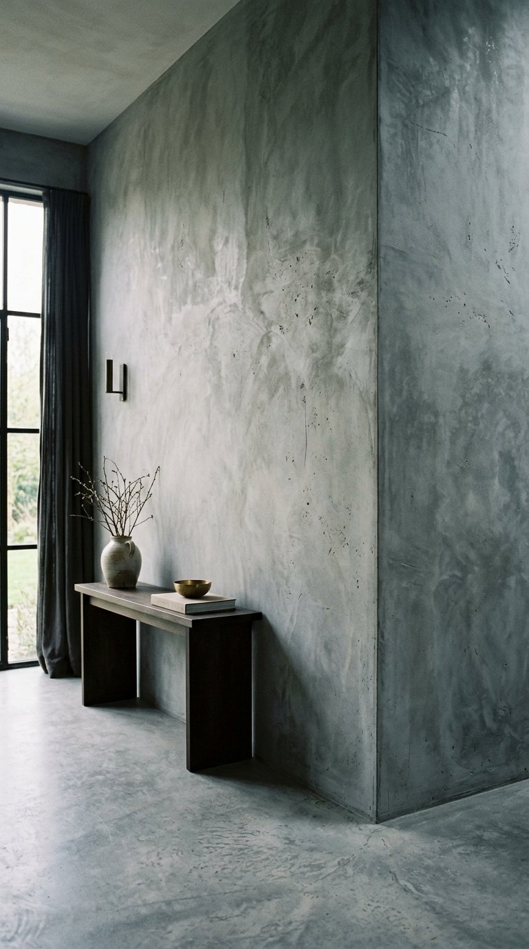 Try a Concrete or Microcement Finish