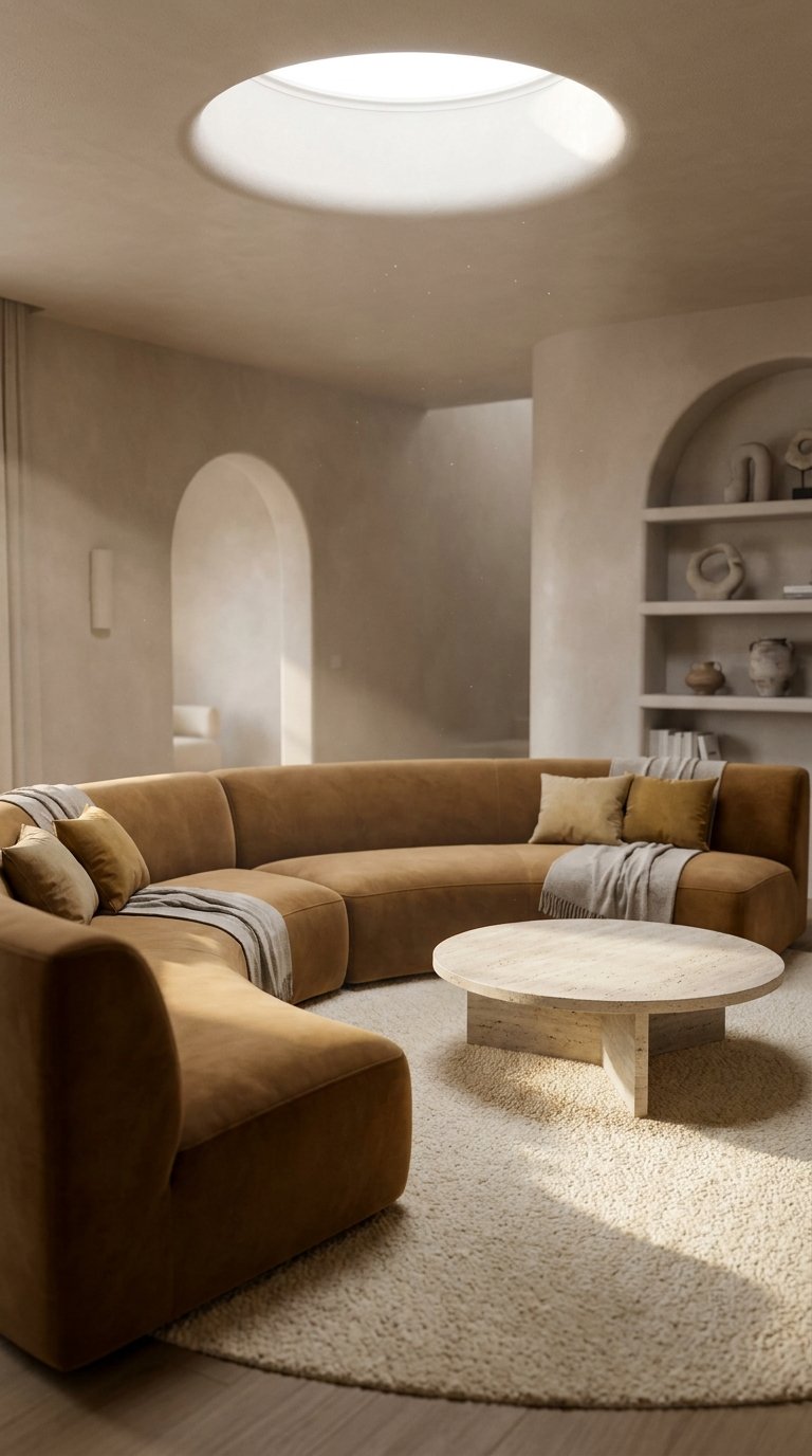 Try a Curved or Round Sofa
