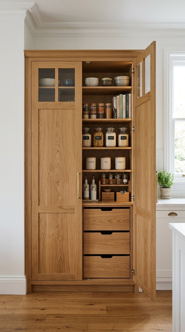 Try a Full-Height Oak Larder Cabinet