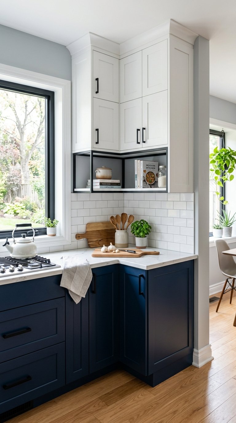 Two-Tone Kitchen With White on Top