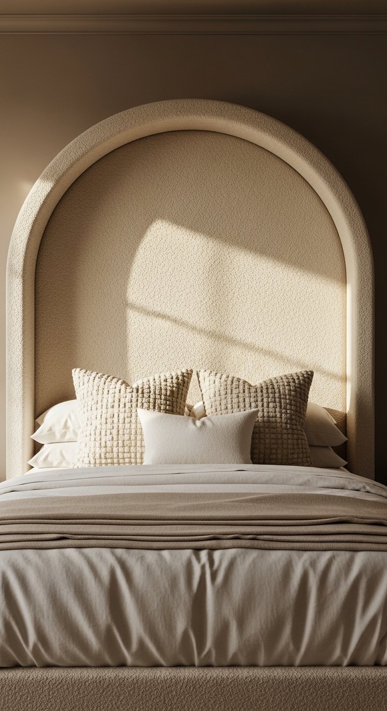 Upholstered Headboards With Architectural Shapes