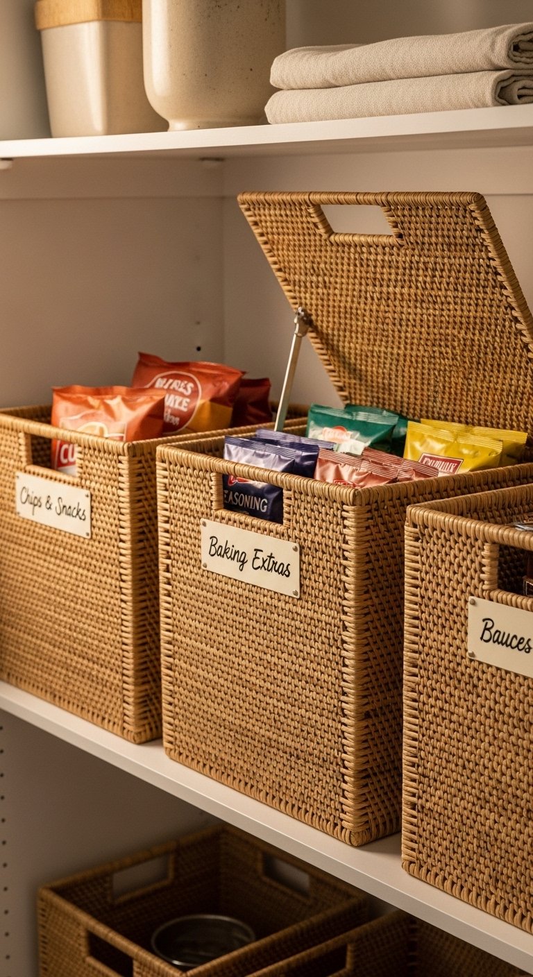 Use Baskets for Bulky or Awkward Items