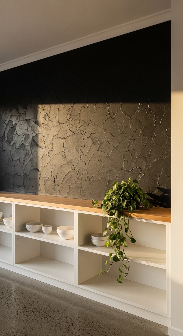 Use Black Limewash or Textured Paint