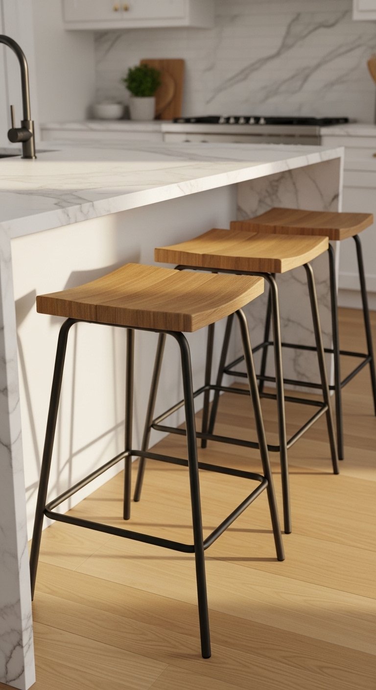 Use Black Stools at a Kitchen Island