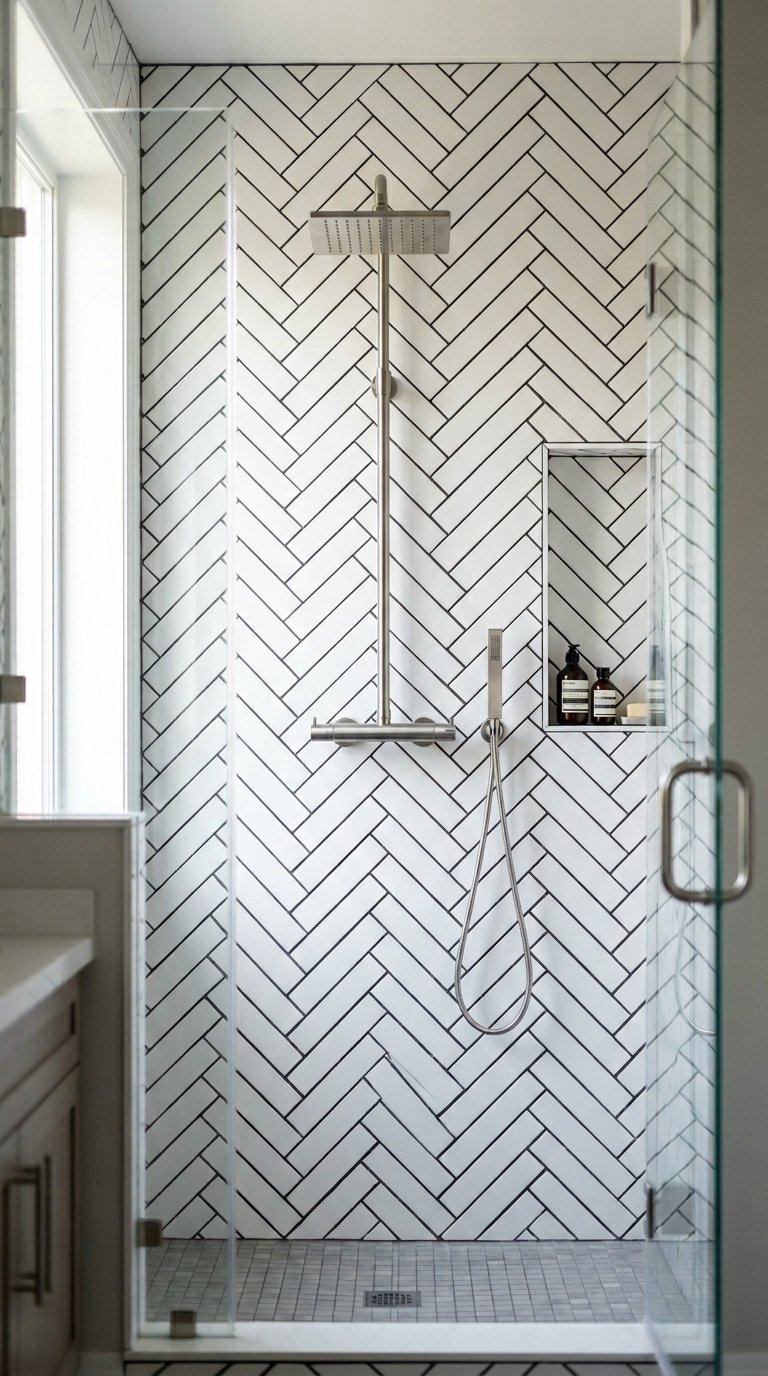 Use Dark Grout With Light Tiles for a Graphic Effect