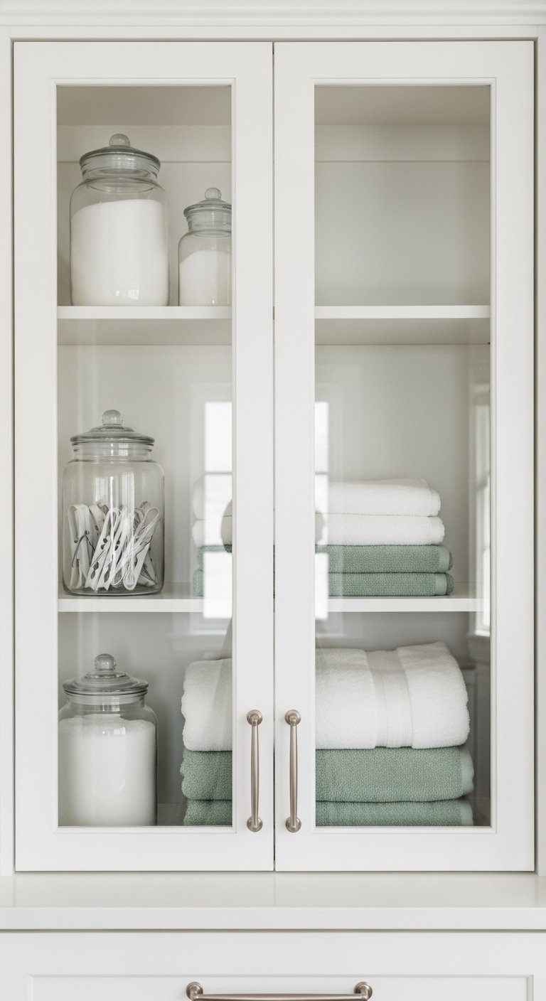 Use Glass Front Cabinets for a Polished Look