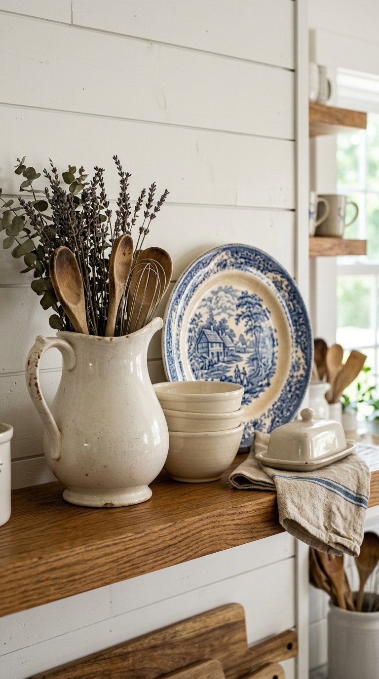 Use Ironstone or Transferware as Accent Pieces